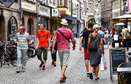 Strasbourg, France - july 22 2016 : the picturesque city center in summerのeditorial素材