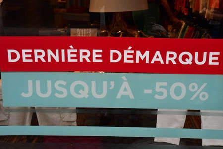 Strasbourg, France - july 22 2016 : sales in a shopのeditorial素材