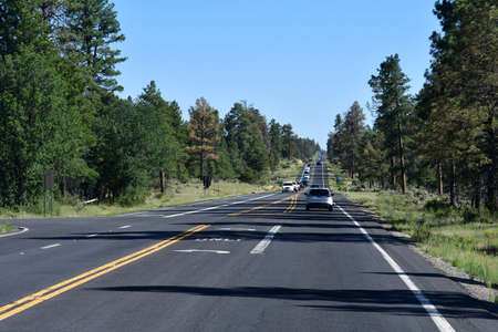 Arizona, USA - july 7 2016 : the picturesque road to Grand canyon in summerのeditorial素材