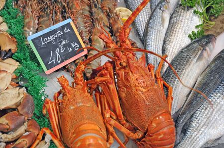 Trouville, France - august 2 2010 : a fish shopのeditorial素材