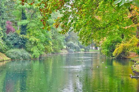 Poissy; France - october 26 2016 : the picturesque Messonier parkのeditorial素材