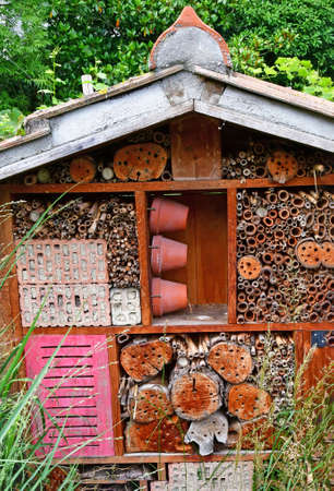 Strasbourg, France - july 24 2016 : insect hotel in the university botanical gardenのeditorial素材