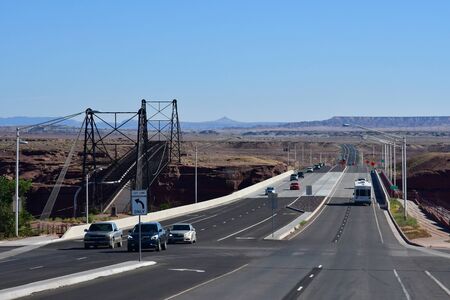 Arizona, USA - july 8 2016 : the road between Monument Valley and Flagstaffのeditorial素材