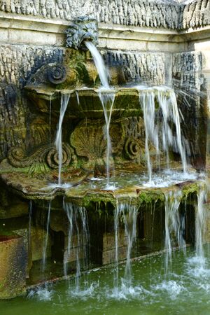 Chantilly, France - august 14 2016 :fountain in the park of Chantilly castleのeditorial素材