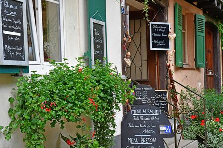 Eguisheim, France - july 23 2016 : the historical village in summerのeditorial素材