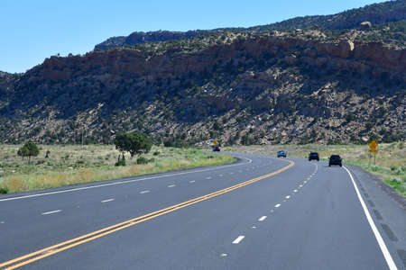 Arizona, USA - july 8 2016 : the road between Monument Valley and Flagstaffのeditorial素材