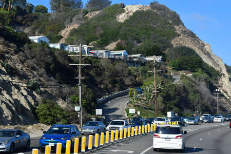 Santa Monica, California, USA - july 15 2016 : the road between Malibu and Santa Monicaのeditorial素材