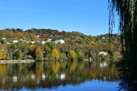 Meulan, France - october 31 2016 : the picturesque city in autumnのeditorial素材