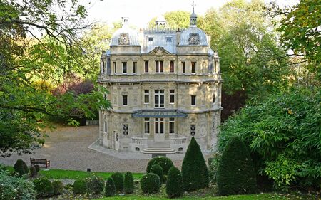 Le Port Marly; France - november 5 2017 : the picturesque Alexandre Dumas Monte Cristo castleのeditorial素材