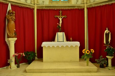 Luc sur Mer; France - july 17 2017 : the historical Notre Dame de l Esperance chapelのeditorial素材