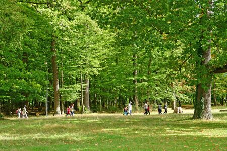 Les Mureaux; France - september 29 2017 : the Becheville park in autumnのeditorial素材