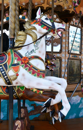 Arromanches;  France - july 18 2017 : an old carouselのeditorial素材