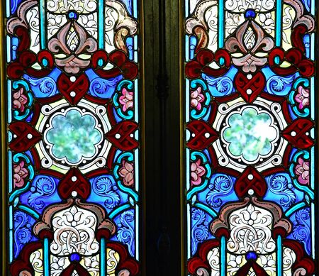 Le Port Marly; France - november 5 2017 : the picturesque stained glass window in the Alexandre Dumas Monte Cristo castleのeditorial素材