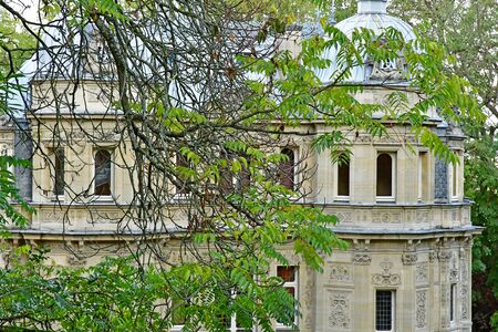 Le Port Marly; France - november 5 2017 : the picturesque Alexandre Dumas Monte Cristo castleのeditorial素材