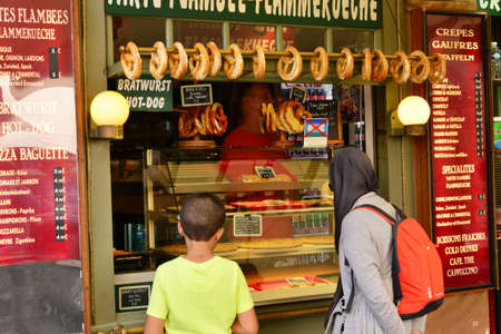 Strasbourg, France - july 28 2017 : pretzel in a pastryのeditorial素材