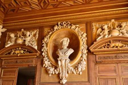 Fontainebleau, France - july 21 2017 : the historical Francois the first hallのeditorial素材