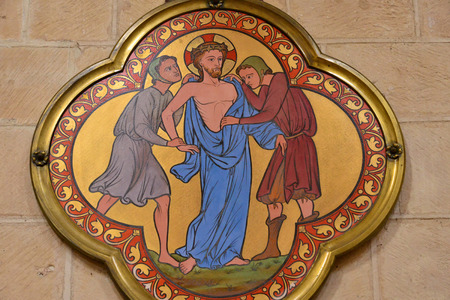 Caen; France - july 17 2017 : stations of the cross in the Abbaye aux Damesのeditorial素材