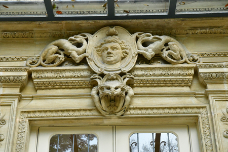 Le Port Marly; France - november 5 2017 : the picturesque Alexandre Dumas Monte Cristo castleのeditorial素材