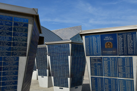Courseulles sur Mer, France - april 22 2018 : the Centre Juno Beach, D Day Canadian memorialのeditorial素材