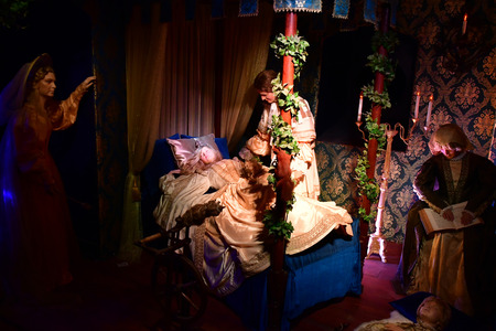 Choisel, France - may 6 2018 : Charles Perrault tale in the Breteuil castleのeditorial素材