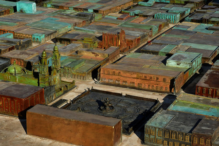 San Francisco de Campeche; United Mexican States - may 18 2018 : the picturesque old city bronze modelのeditorial素材