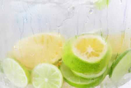 Punta Cana, Dominican Republic - june 1 2017 : freezing water with green lemon in Punta Cana barの写真素材