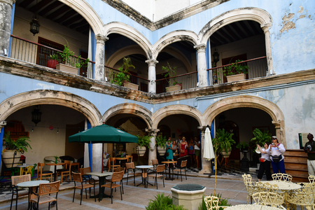 San Francisco de Campeche; United Mexican States - may 18 2018 : the picturesque Hotel Cuauhtemoc in the old cityのeditorial素材