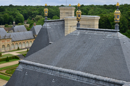 Vaux le Vicomte, France - july 22 2017 : the historical castle built by Nicolas Fouquetのeditorial素材