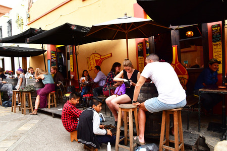 San Cristobal De Las Casas;  Chiapas, United Mexican States - may 16 2018 : restaurant in the old cityのeditorial素材