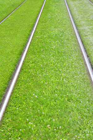 Strasbourg, France - july 24 2016 : grassed railwayの写真素材