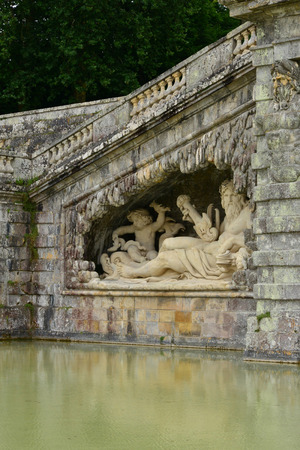 Vaux le Vicomte, France - july 22 2017 : park of the historical castle built by Nicolas Fouquetのeditorial素材