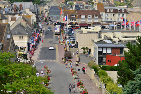 Arromanches;  France - july 18 2017 : the historical cityのeditorial素材