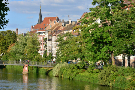 Strasbourg, France - july 28 2017 : the picturesque city center in summerのeditorial素材