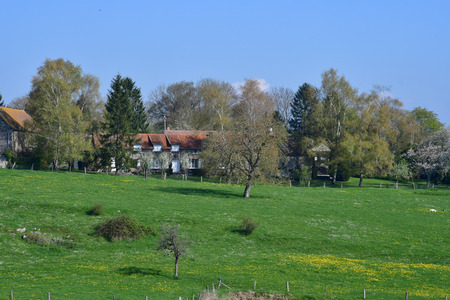 Montjavoult , France - april 3 2017 : the picturesque village in springのeditorial素材