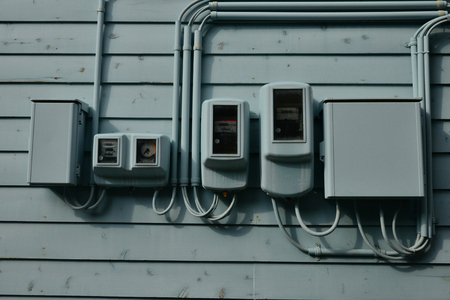 Kanazawa, Japan - august 3 2017 : electricity meter in the Nishi Chaya Shiryokan museum districtのeditorial素材