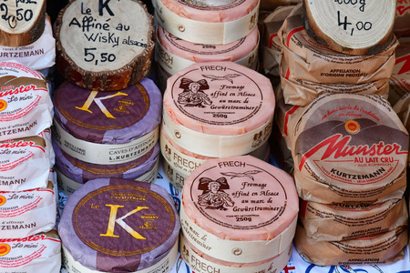 Meulan en Yvelines,  France - october 15 2017 : the picturesque cheese festival in autumn