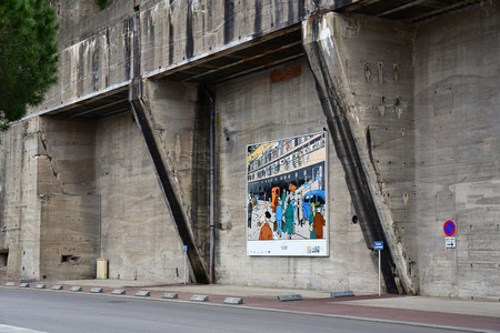 Saint Nazaire, France - april 4 2017 : the historical German submarine baseのeditorial素材