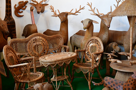 Camacha, Madeira, Portugal - february 23 2018 : basketworkのeditorial素材