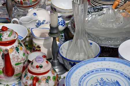 Versailles; France - june 10 2018 : the flea marketのeditorial素材
