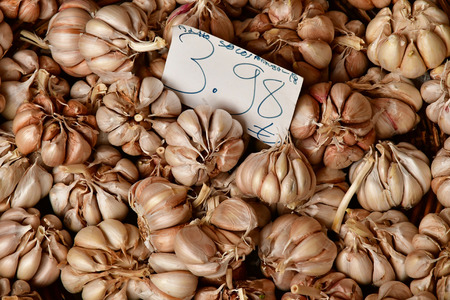 Funchal, Portugal - february 22 2018 : garlic at the covered market in the city centreのeditorial素材