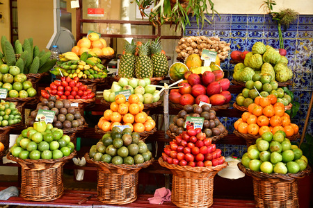 Funchal, Portugal - february 21 2018 : covered market in the city centreのeditorial素材