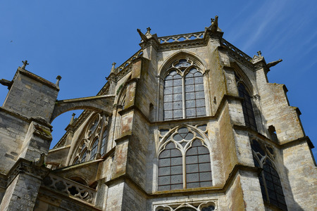 Saint Sulpice de Favieres; France - june 3 2018 : the churchのeditorial素材