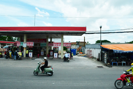 Ho Chi Minh City, Saigon, Socialist Republic of Vietnam - august 16 2018 : the picturesque city in summerのeditorial素材