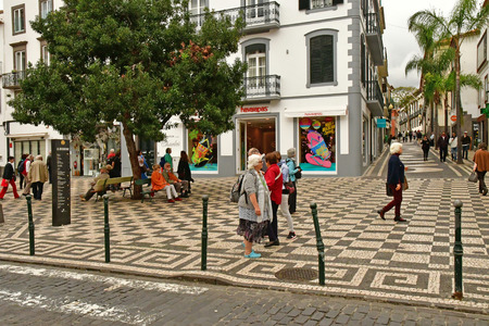 Funchal, Portugal - february 22 2018 : the city centreのeditorial素材