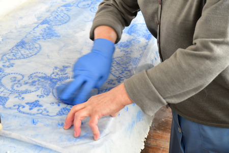 Funchal, Portugal - february 22 2018 : the Patricio and Gouveia hand embroidery factory