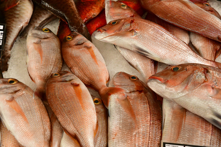 Funchal, Portugal - february 22 2018 : fish shop at the covered market in the city centre