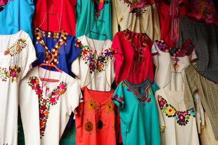 Zinacantan; United Mexican States - may 15 2018 : cloth shop in the village centreのeditorial素材