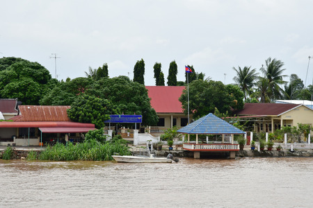 Kingdom of Cambodia - august 19 2018 : the Mekong near the border between Vietnam and Cambodiaのeditorial素材