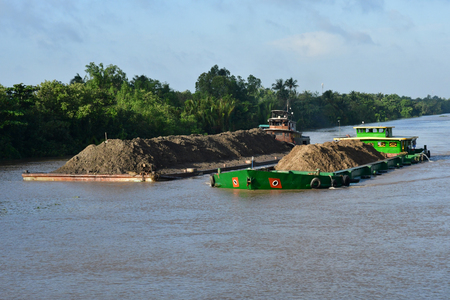 Socialist Republic of Vietnam - august 17 2018 : the picturesque Chao Gao Canal near Saigon dig by the Frenchのeditorial素材