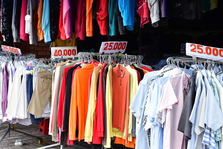 Chau Doc; Socialist Republic of Vietnam - august 19 2018 : cloth shopのeditorial素材